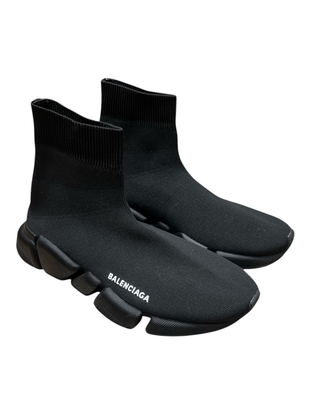 Balenciaga Speed Trainers Recycled Knit Black Sneakers Made in Italy SZ 42